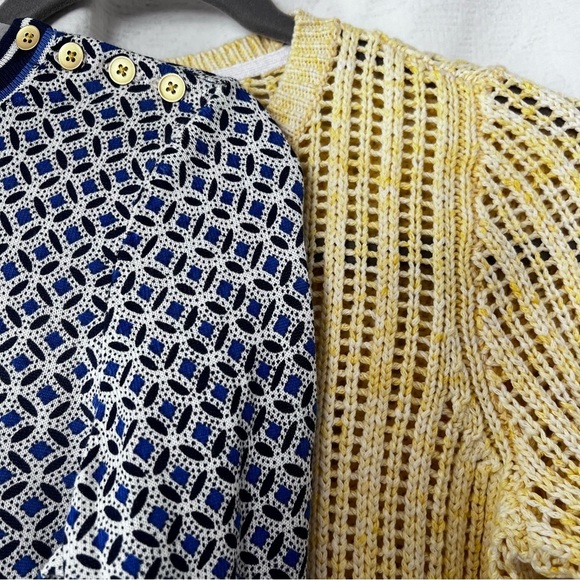 Talbots Bundle of Two Lightweight Sweaters in Blue and Yellow size Small - Picture 5 of 14